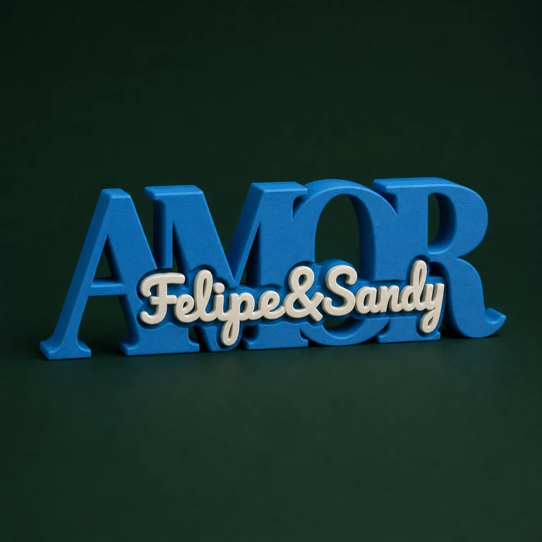 Decoração de Palavras personalizado para impressão 3D